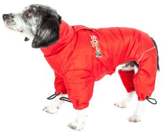 Helios Thunder-crackle Full-Body Waded-Plush Adjustable and 3M Reflective Dog Jacket (size: large)